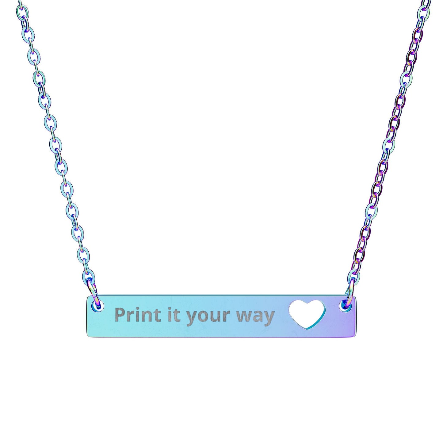 Engravable Cutout Heart Bar Necklace — Personalized Name/Message Pendant - ShopallssAccessoriesShopallss33125705795536216787