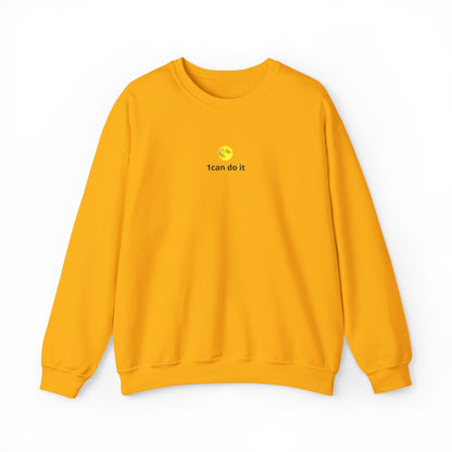 Minimal 'I can do it' Crewneck Sweatshirt — Motivational White Pullover