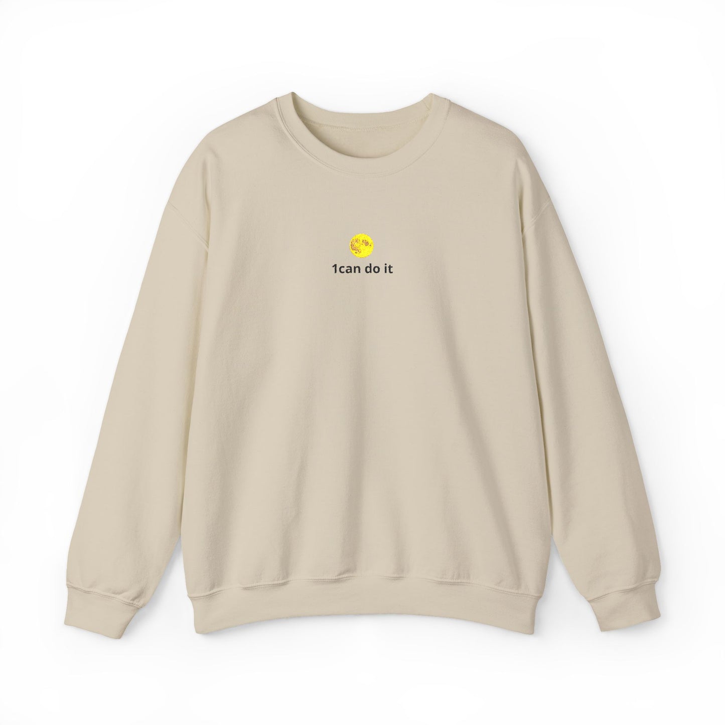 Minimal 'I can do it' Crewneck Sweatshirt — Motivational White Pullover