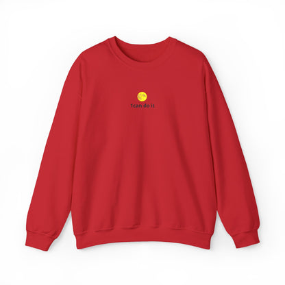Minimal 'I can do it' Crewneck Sweatshirt — Motivational White Pullover