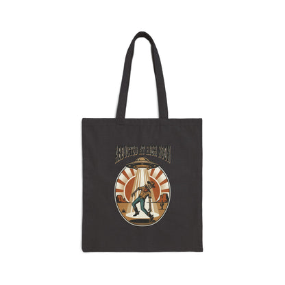 Abducted at High Noon Tote | Retro UFO Desert, Vintage Western Alien Graphic