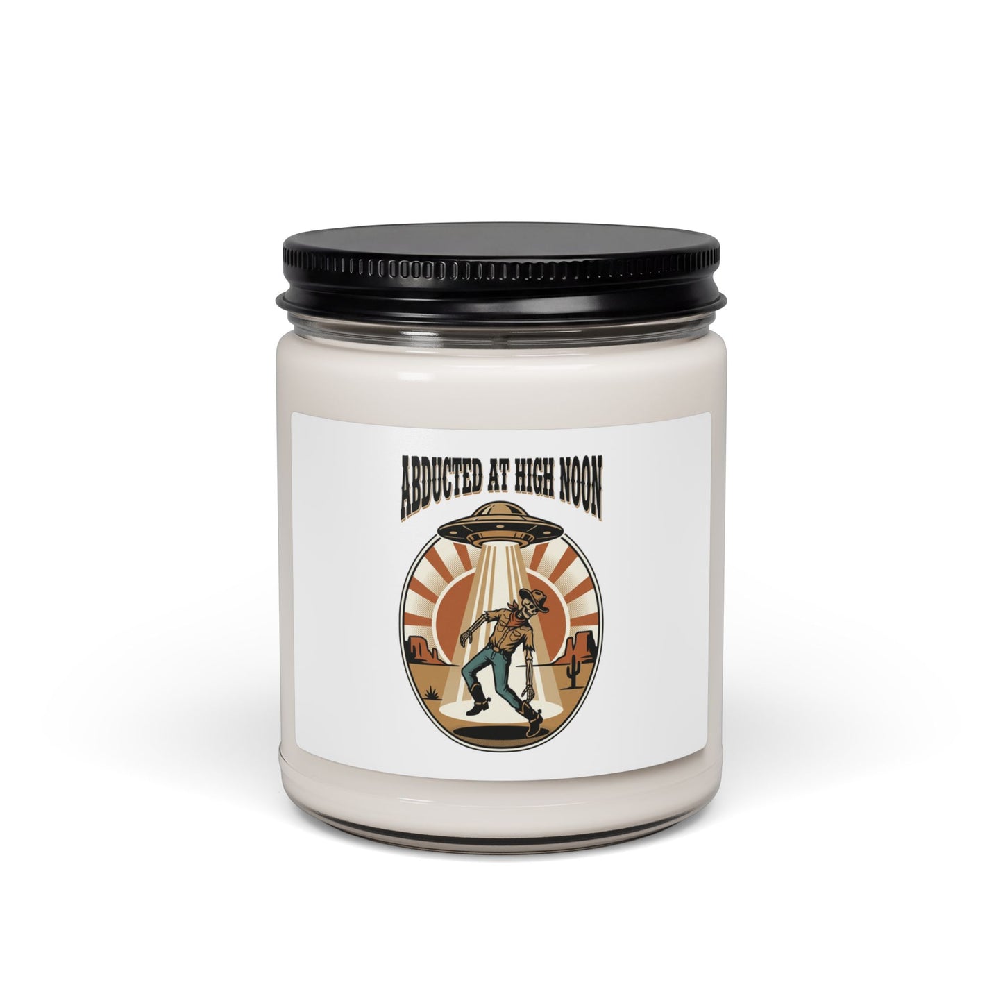 Abducted at High Noon Candle | UFO Retro Desert Sci‑Fi Soy Jar
