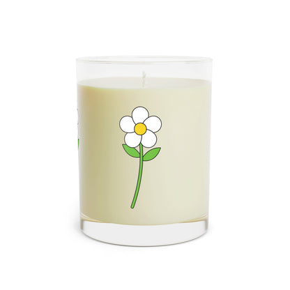 Daisy Glass Candle — 11oz Scented Soy Candle with Cute Daisy Design