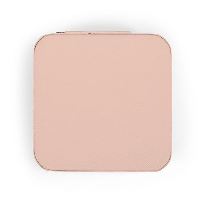 Jewelry Travel Case – Compact Pink Travel Jewelry Organizer with Ring Rolls & Compartments