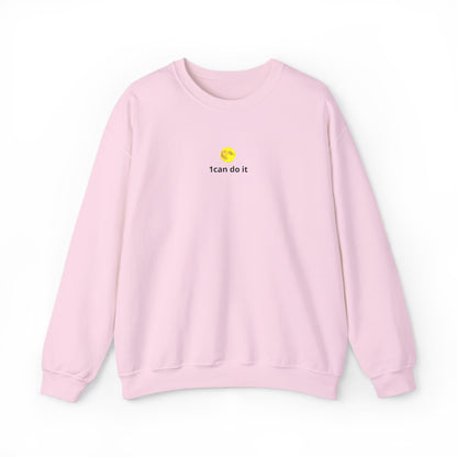 Minimal 'I can do it' Crewneck Sweatshirt — Motivational White Pullover