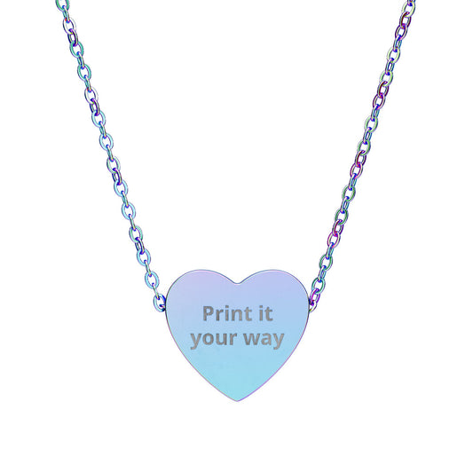 Engravable Heart Necklace — Personalized “Print it your way” Pendant