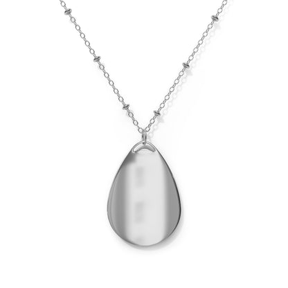 Daisy Moon Oval Necklace — Minimal Silver Teardrop Pendant with Cute Daisy Design - ShopallssAccessoriesShopallss18315871302674157278