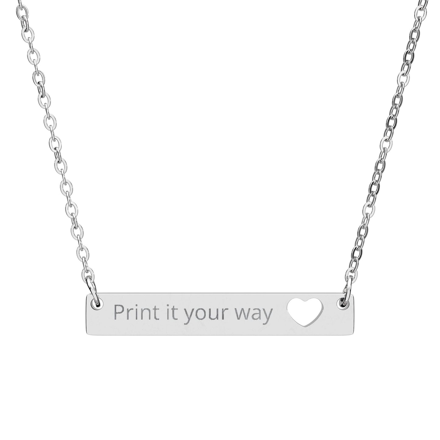 Engravable Cutout Heart Bar Necklace — Personalized Name/Message Pendant - ShopallssAccessoriesShopallss49735975562659109542