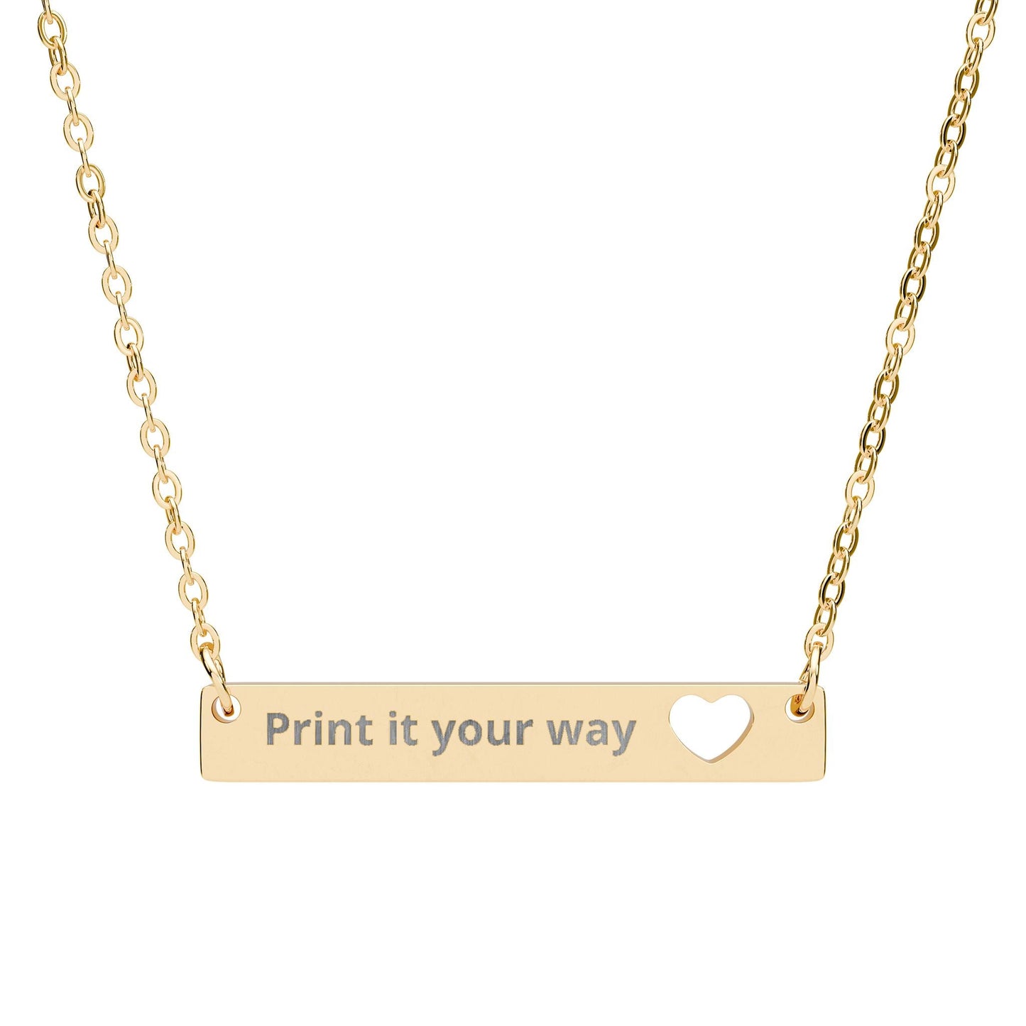 Engravable Cutout Heart Bar Necklace — Personalized Name/Message Pendant - ShopallssAccessoriesShopallss10461076664547314081