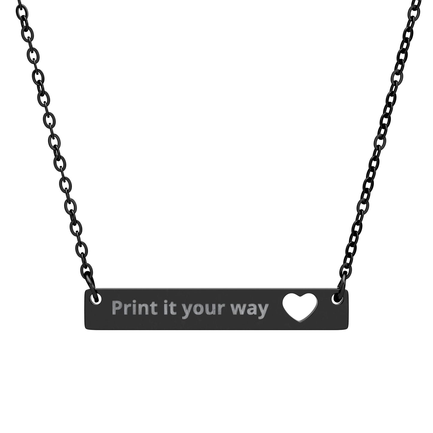 Engravable Cutout Heart Bar Necklace — Personalized Name/Message Pendant - ShopallssAccessoriesShopallss12149226664018414425