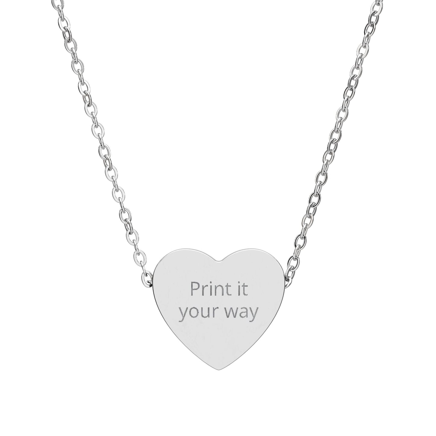 Engravable Heart Necklace — Personalized “Print it your way” Pendant - ShopallssAccessoriesShopallss25049140639888037225