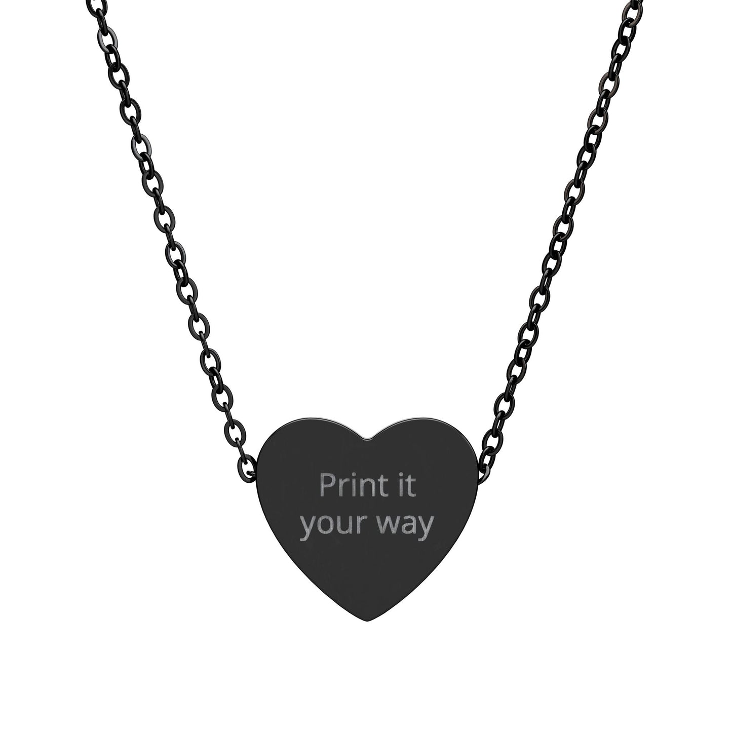Engravable Heart Necklace — Personalized “Print it your way” Pendant - ShopallssAccessoriesShopallss32735820122107038443