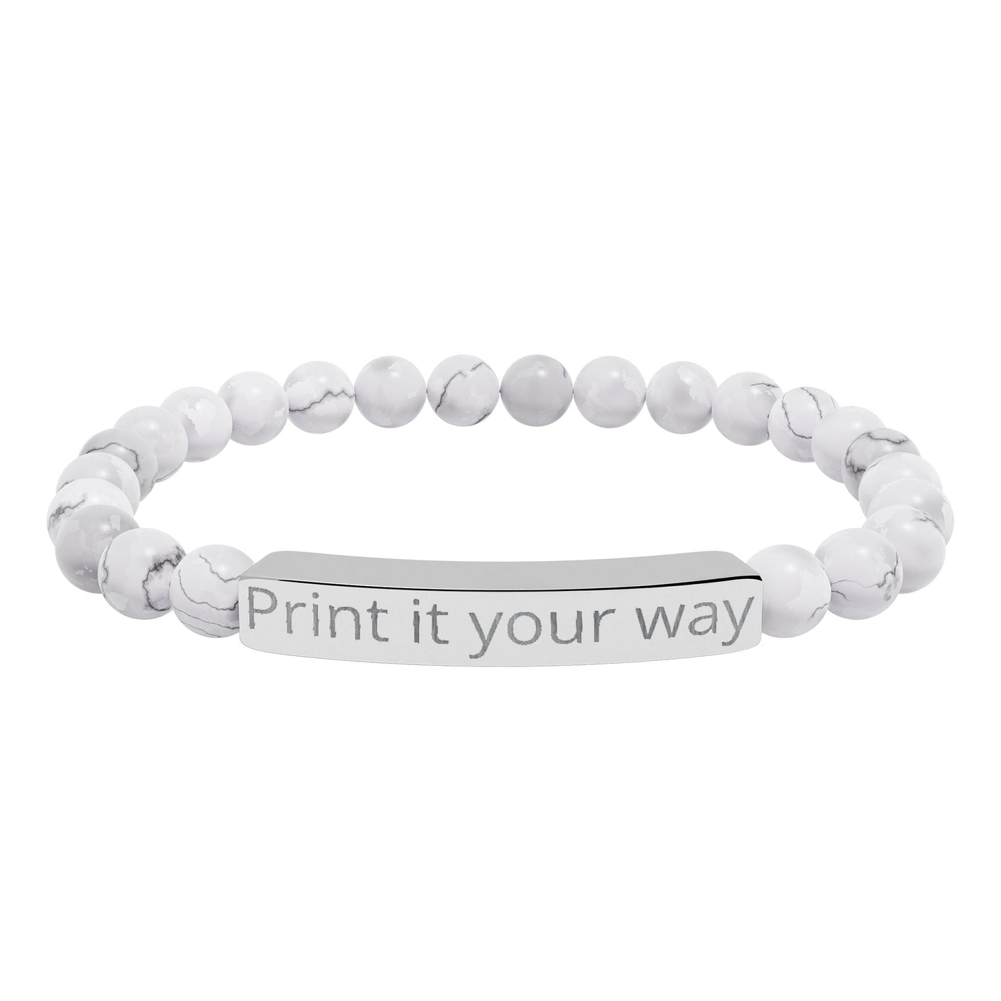 Engravable Natural Stone Bead Bracelet — Personalized Stretch Bar Bracelet - ShopallssAccessoriesShopallss17403086428525828876