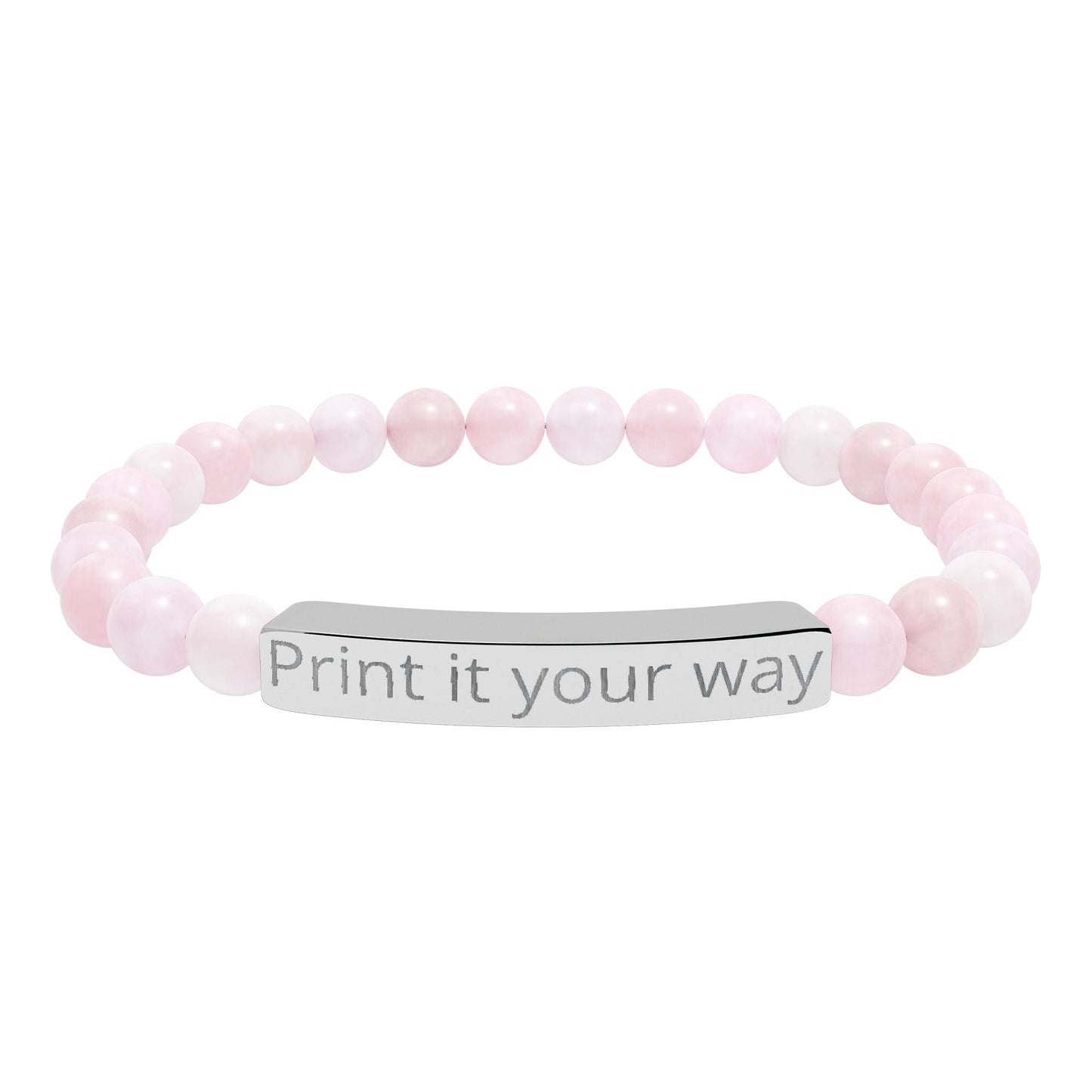 Engravable Natural Stone Bead Bracelet — Personalized Stretch Bar Bracelet - ShopallssAccessoriesShopallss33123099622209635127