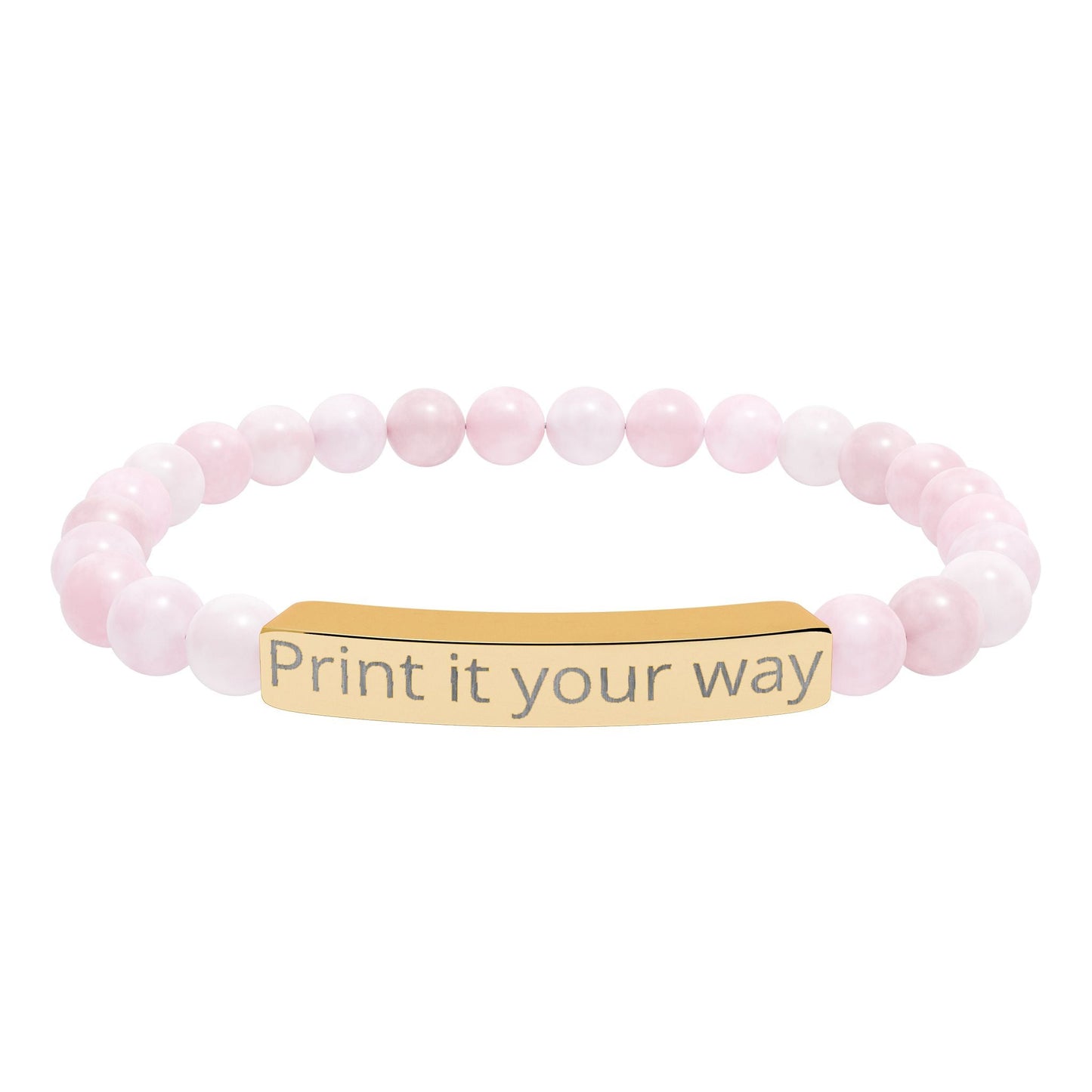 Engravable Natural Stone Bead Bracelet — Personalized Stretch Bar Bracelet - ShopallssAccessoriesShopallss31024152168862017391
