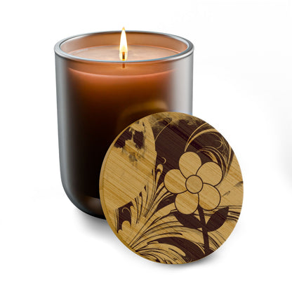 Floral Engraved 14oz Scented Soy Candle — Hand - Poured Aromatherapy Gift - ShopallssHome DecorShopallss29514676039265649945