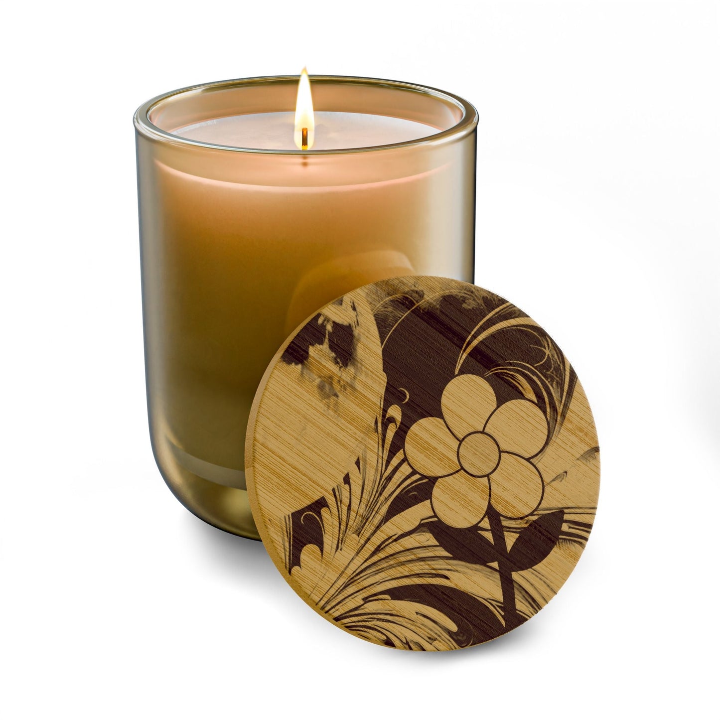 Floral Engraved 14oz Scented Soy Candle — Hand - Poured Aromatherapy Gift - ShopallssHome DecorShopallss29514676039265649945