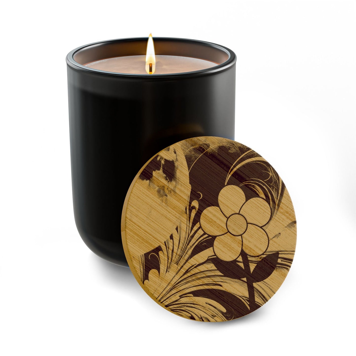 Floral Engraved 14oz Scented Soy Candle — Hand - Poured Aromatherapy Gift - ShopallssHome DecorShopallss21421770210888911049