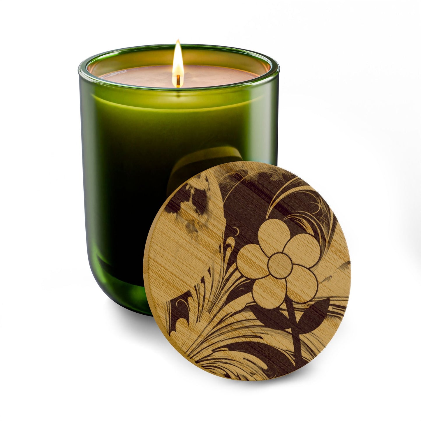 Floral Engraved 14oz Scented Soy Candle — Hand - Poured Aromatherapy Gift - ShopallssHome DecorShopallss29514676039265649945
