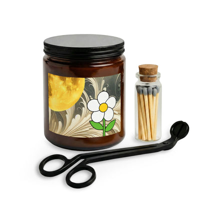 Moonlit Daisy Candle Jar — Scented Candle Gift Set with Matches & Wick Trimmer - ShopallssHome DecorShopallss12766017304059067717